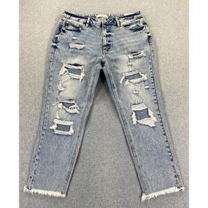 KanCan Jeans Womens 11/29 High Rise Ankle Skinny Distressed Raw Hem (Meas 34x27)